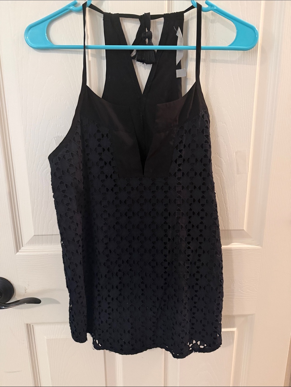 Athleta Black Lace-Overlay Spaghetti Strap Cami